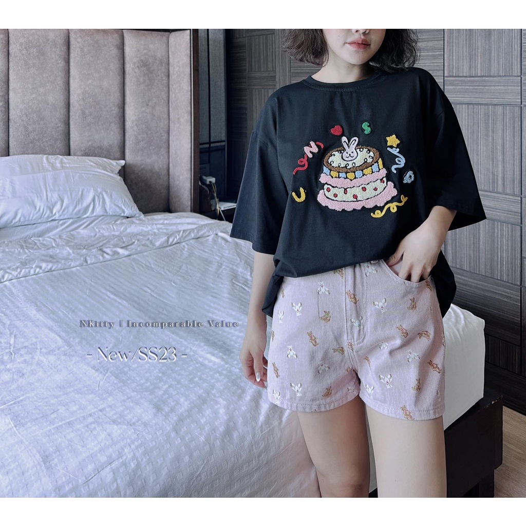 Áo thun thêu bánh thỏ wg.we