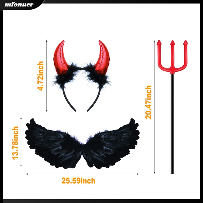 Bộ Cánh Thiên Thần Ác Quỷ Màu Đen Hóa Trang halloween Cho Bé