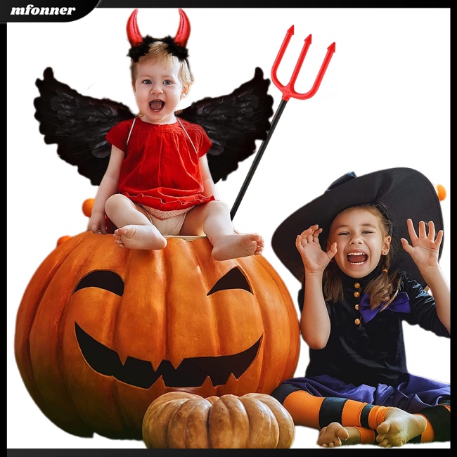 Bộ Cánh Thiên Thần Ác Quỷ Màu Đen Hóa Trang halloween Cho Bé