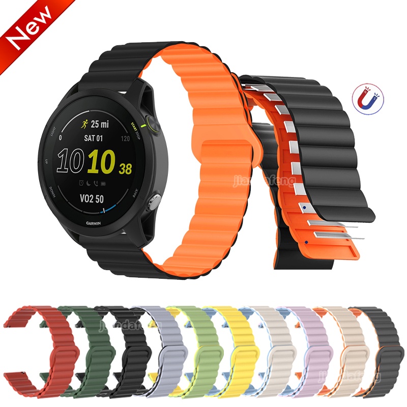 Dây Đeo Từ Tính Silicon Cho Garmin Forerunner 245 255 265 645 Âm Nhạc Forerunner 570 55 Vòng Khóa Dâ