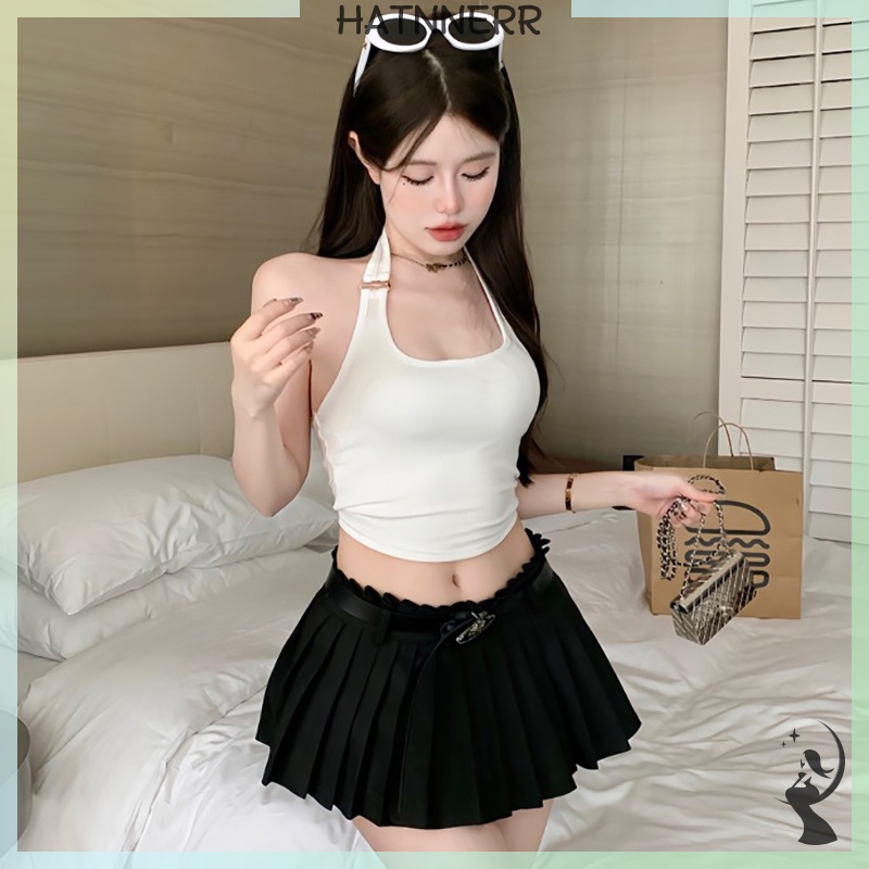 Áo Hai Dây Mỏng Màu Trơn Mùa Hè Có Đệm Ngực Cho Nữ fhs