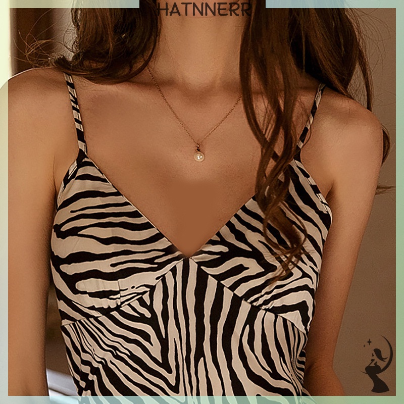 Đầm Ngủ Hai Dây Phối Ren In Họa Tiết Dành Cho Nữ fhs