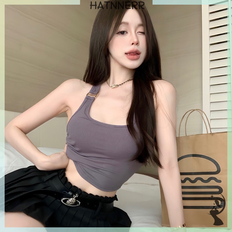 Áo Hai Dây Mỏng Màu Trơn Mùa Hè Có Đệm Ngực Cho Nữ fhs