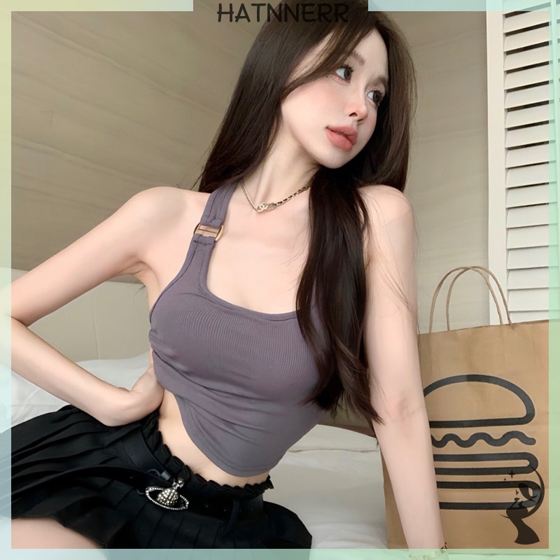 Áo Hai Dây Mỏng Màu Trơn Mùa Hè Có Đệm Ngực Cho Nữ fhs