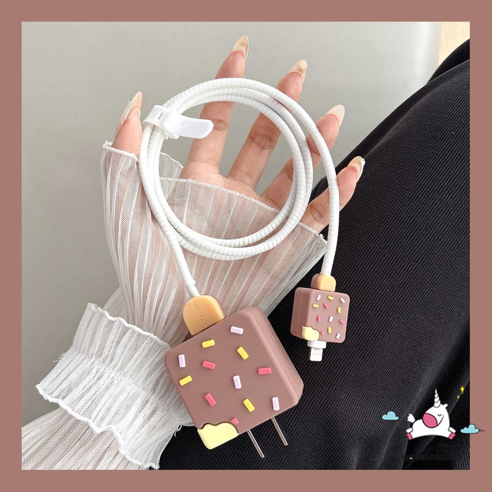 Hoạt Hình Bộ 4 Món Bảo Vệ Cáp Sạc 4 Trong 1 Cho apple 18w / 20w