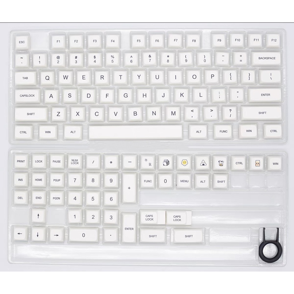 121 phím Minimalist White Keycaps XDA Profile Nhật Bản PBT Dye Sub Bàn phím cơ Keycap
