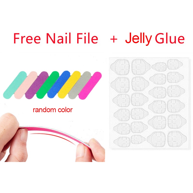 Bộ 24 Móng Tay Giả Họa Tiết Hoạt Hình Dễ Thương Cho Bé Gái