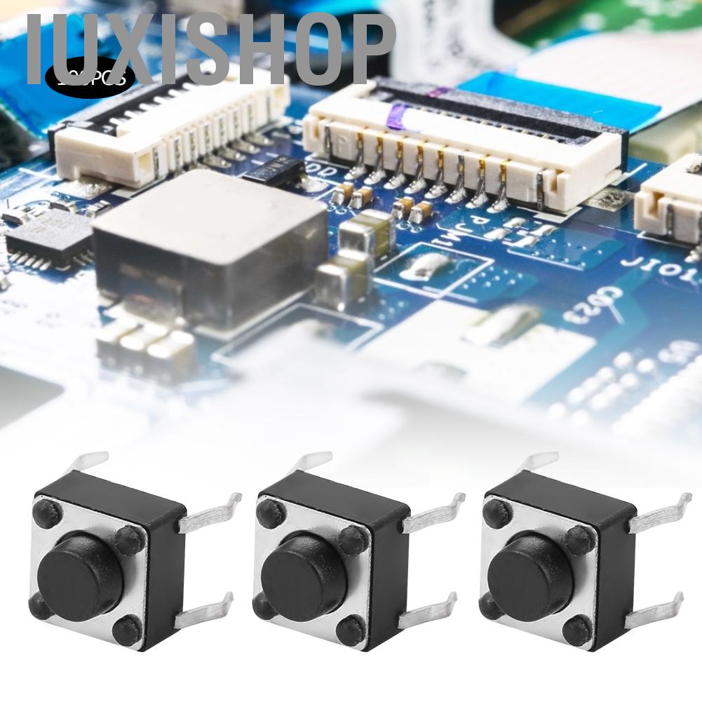 Iuxishop 100pcs Momentary Tactile Push Button Switch Mini Tact Accessory 6x6x4.3mm