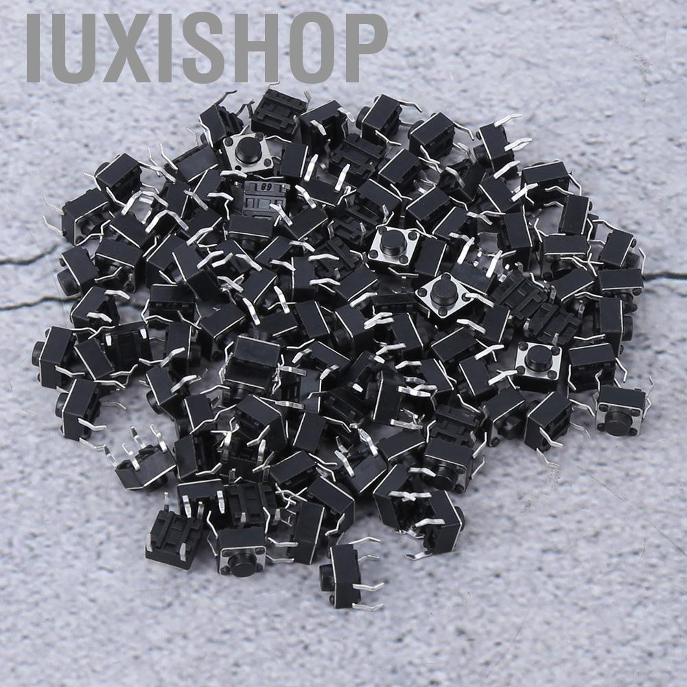 Iuxishop 100pcs Momentary Tactile Push Button Switch Mini Tact Accessory 6x6x4.3mm
