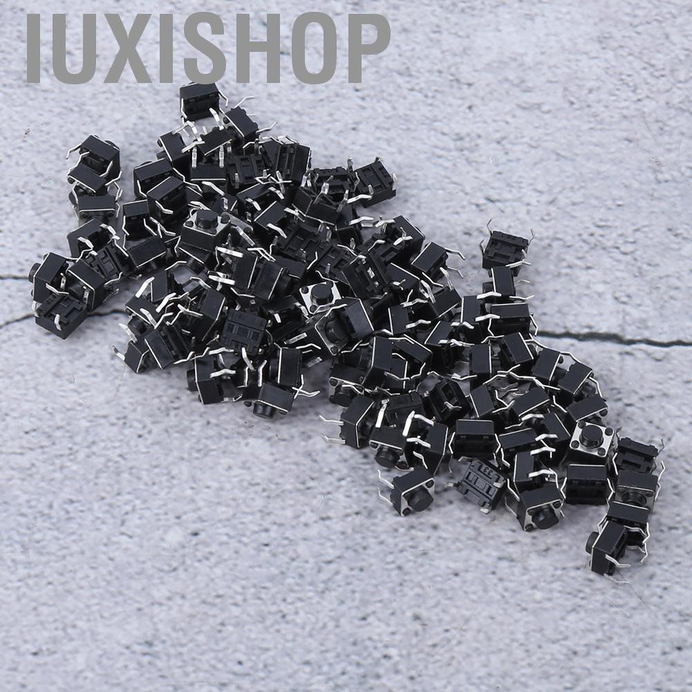 Iuxishop 100pcs Momentary Tactile Push Button Switch Mini Tact Accessory 6x6x4.3mm