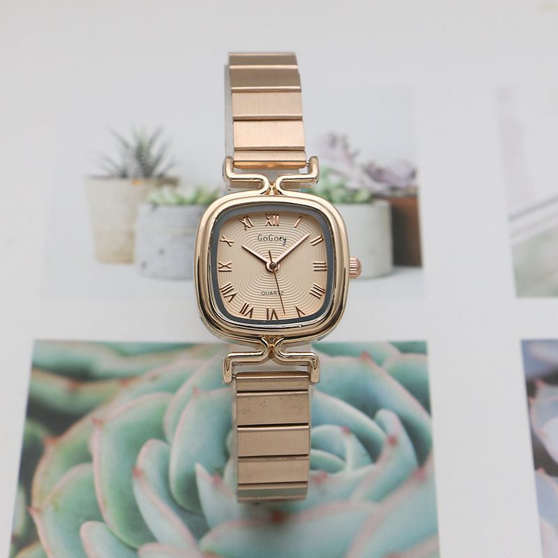 Đồng Hồ Đeo Tay Mặt Vuông Dây Ruy Băng Thời Trang Cho Nữ
