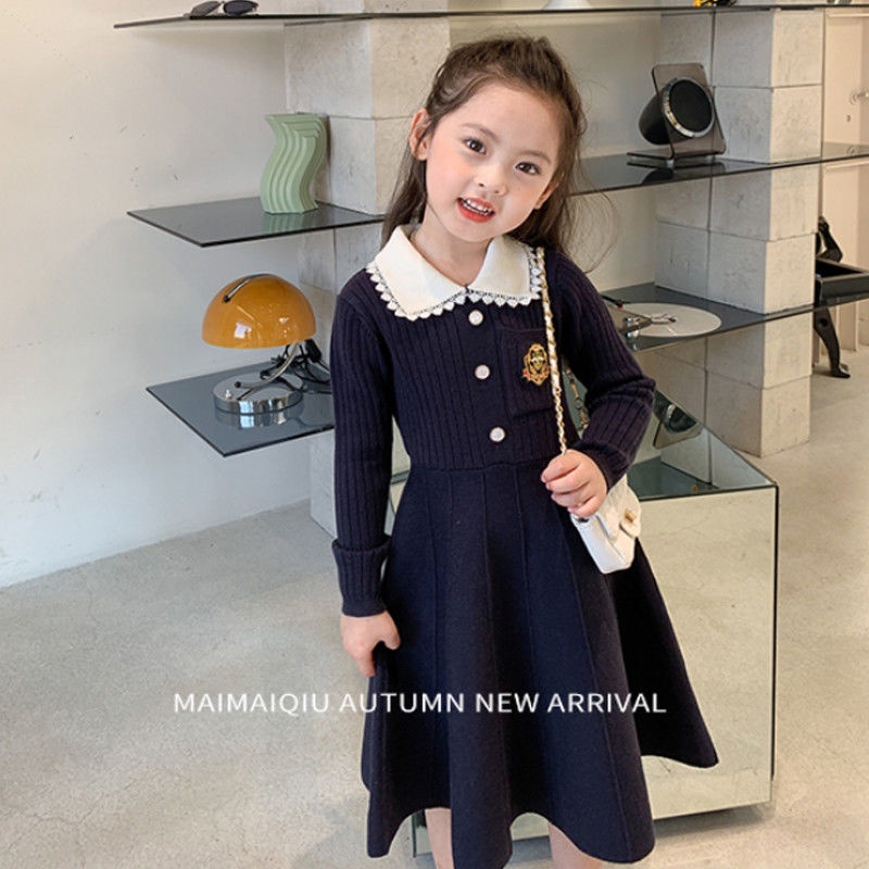 Đầm Len Tay Dài Phong Cách Thời Trang Mùa Xuân 2023 Cho Bé Gái