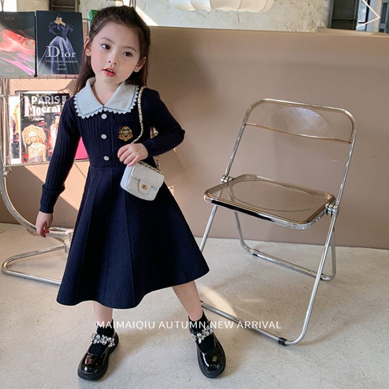 Đầm Len Tay Dài Phong Cách Thời Trang Mùa Xuân 2023 Cho Bé Gái