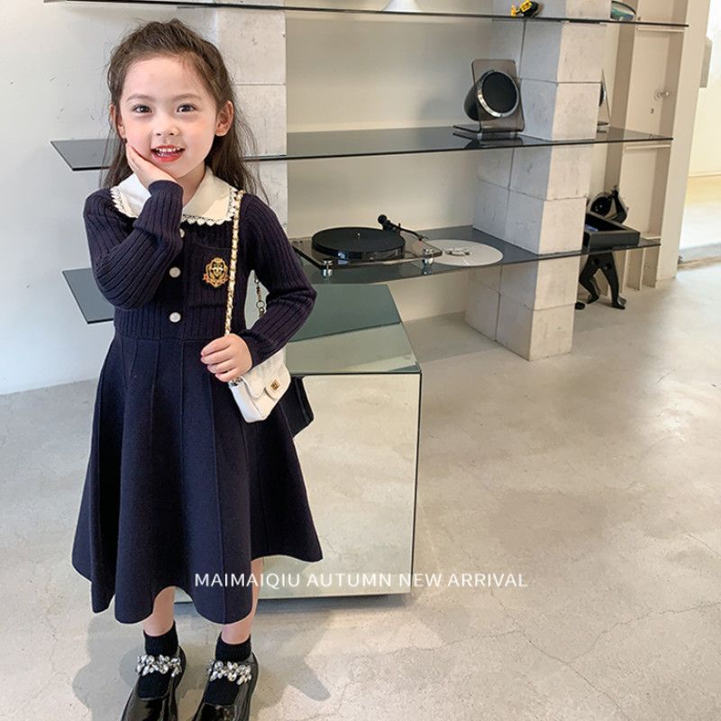 Đầm Len Tay Dài Phong Cách Thời Trang Mùa Xuân 2023 Cho Bé Gái