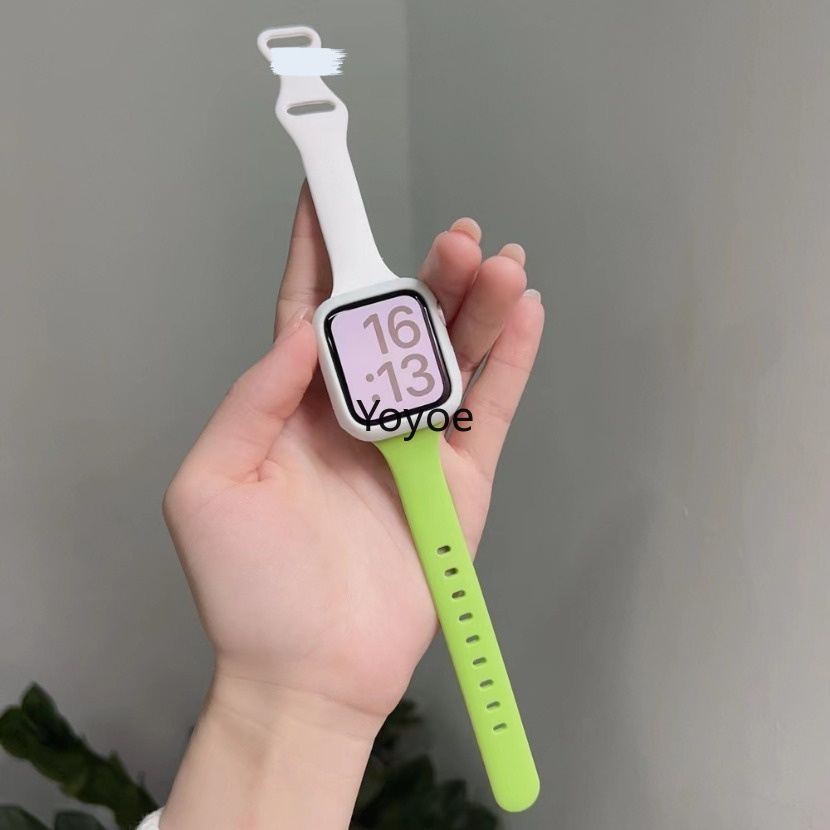 Dây Đeo Đồng Hồ Bằng silicone Siêu Mỏng Cho apple watch 49mm 44mm 40mm 45mm 41mm 42mm 38mm iwatch series 7 8 se 3 4 5 6