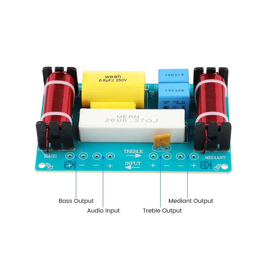 Bộ Chia Tần Số Loa 3 Chiều + Phạm Vi Trung Bình + Bộ Lọc Chéo Cho Loa 8inch