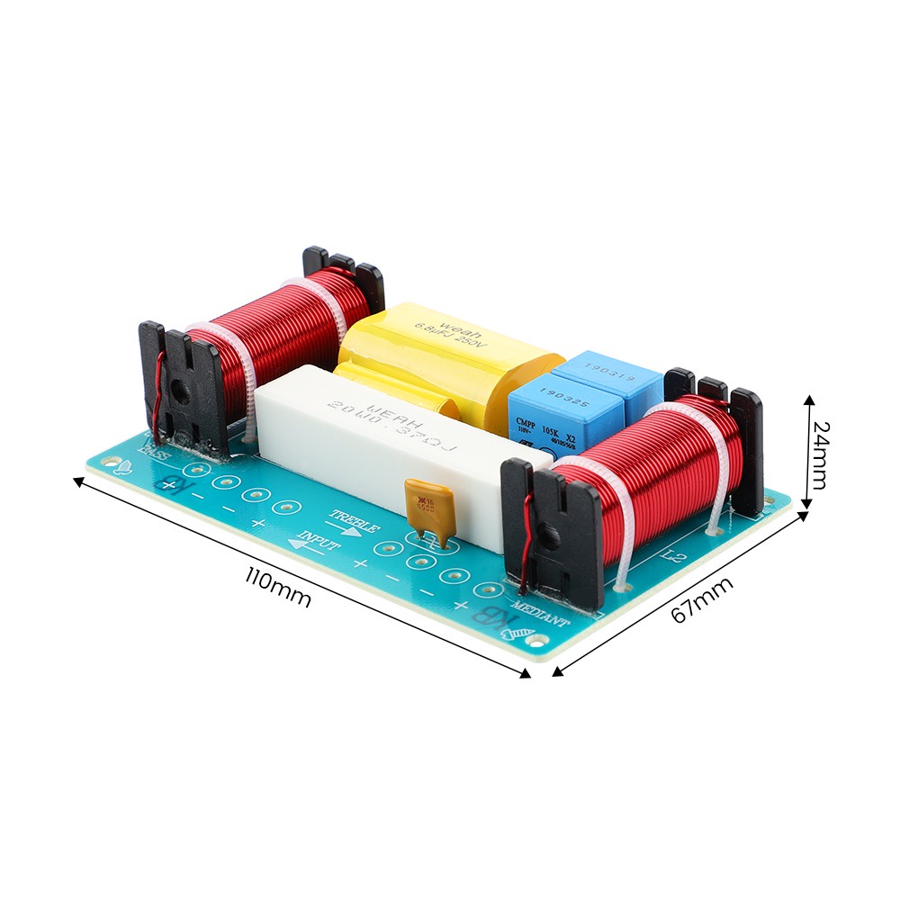 Bộ Chia Tần Số Loa 3 Chiều + Phạm Vi Trung Bình + Bộ Lọc Chéo Cho Loa 8inch