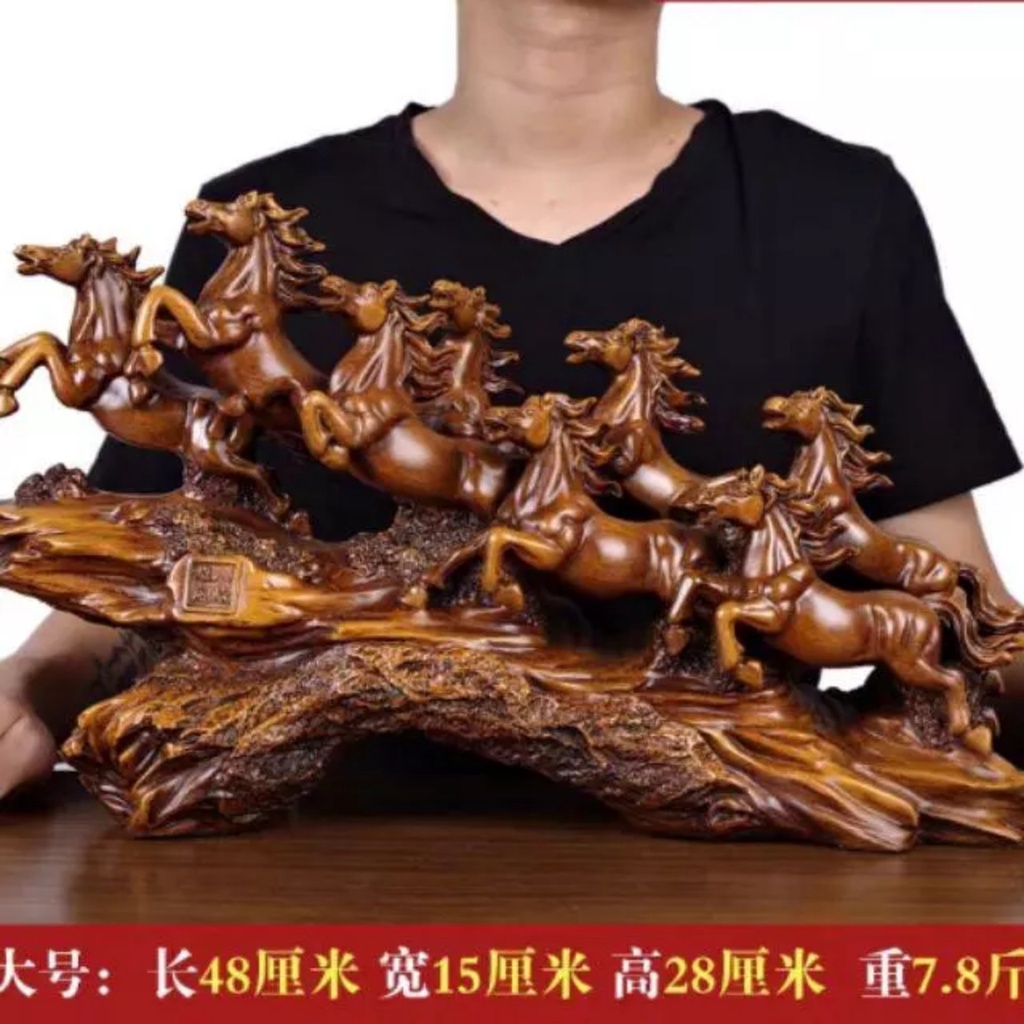 Tượng Gỗ Mã Đáo Thành Công Kích Thước Lớn 50*15*30cm Nặng 4,5kg