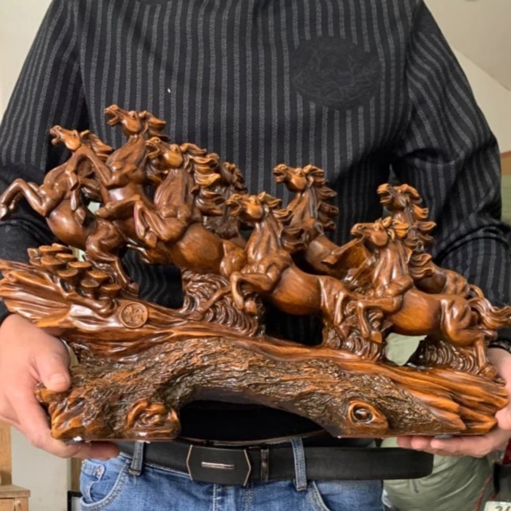 Tượng Gỗ Mã Đáo Thành Công Kích Thước Lớn 50*15*30cm Nặng 4,5kg