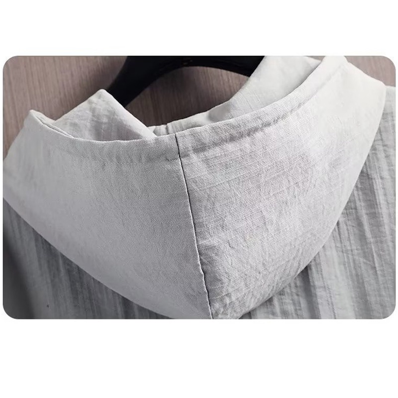 Áo Thun Tay Ngắn Giả Hai Lớp Có Mũ Trùm Đầu Oversize Phong Cách Nhật Bản Cho Nam Màu Trắng / Đen / Xám / Xanh Dương