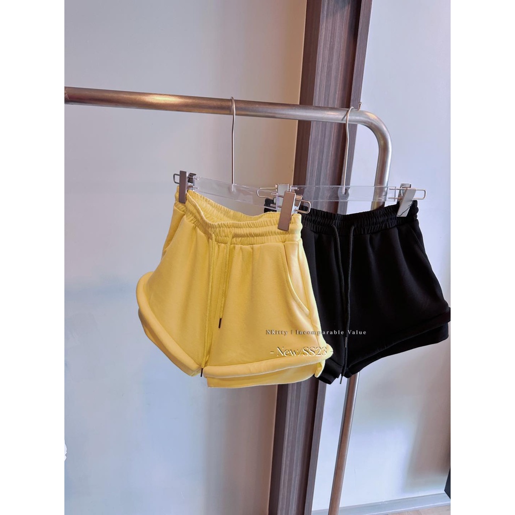 Set trơn quần short lai cuộn