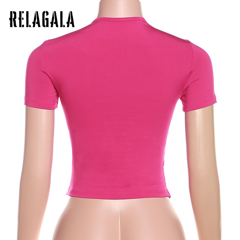 Áo Thun Tay Ngắn Màu Trơn Dáng Ôm Thời Trang 2023 Cho Nữ