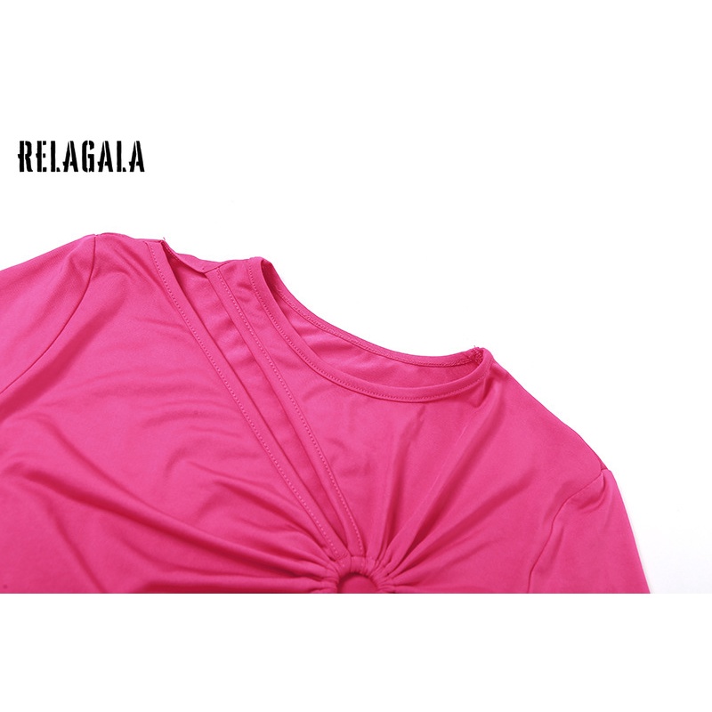 Áo Thun Tay Ngắn Màu Trơn Dáng Ôm Thời Trang 2023 Cho Nữ