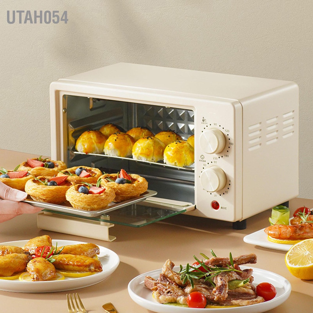Lò nướng điện mini 12L 2 tầng màu be Điều khiển thông minh cho nhà bếp gia đình CN Plug 220V