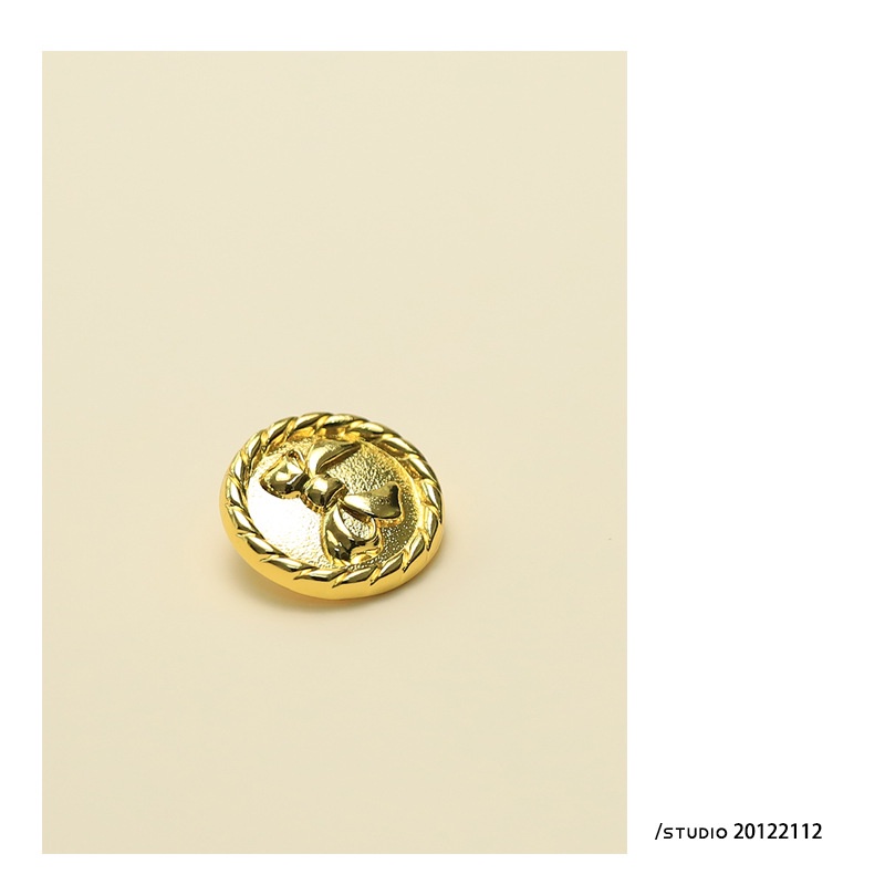 Set 5 Nút Kim Loại Hình Nơ 15 / 18 / 23mm Trang Trí Áo Khoác Da