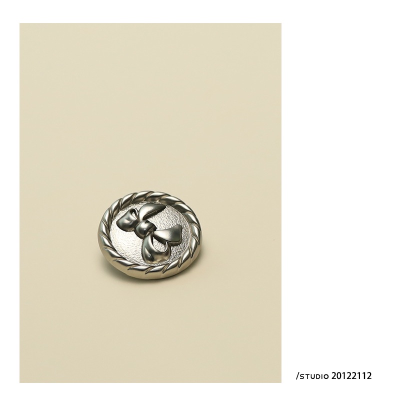 Set 5 Nút Kim Loại Hình Nơ 15 / 18 / 23mm Trang Trí Áo Khoác Da