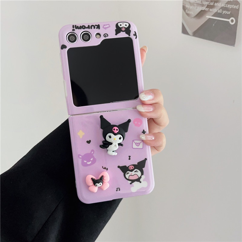 Bao Da Điện Thoại imd Chống Sốc Hình kuromi 3d Cho samsung galaxy z flip 4 3 5 z flip5 zflip5 Ốp