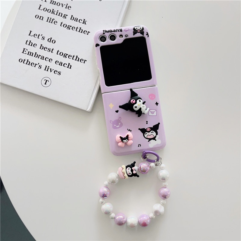 Bao Da Điện Thoại imd Chống Sốc Hình kuromi 3d Cho samsung galaxy z flip 4 3 5 z flip5 zflip5 Ốp