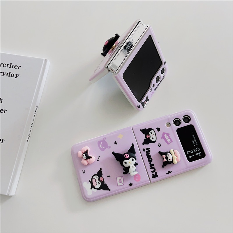 Bao Da Điện Thoại imd Chống Sốc Hình kuromi 3d Cho samsung galaxy z flip 4 3 5 z flip5 zflip5 Ốp