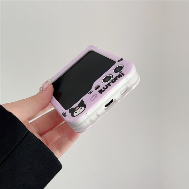 Bao Da Điện Thoại imd Chống Sốc Hình kuromi 3d Cho samsung galaxy z flip 4 3 5 z flip5 zflip5 Ốp