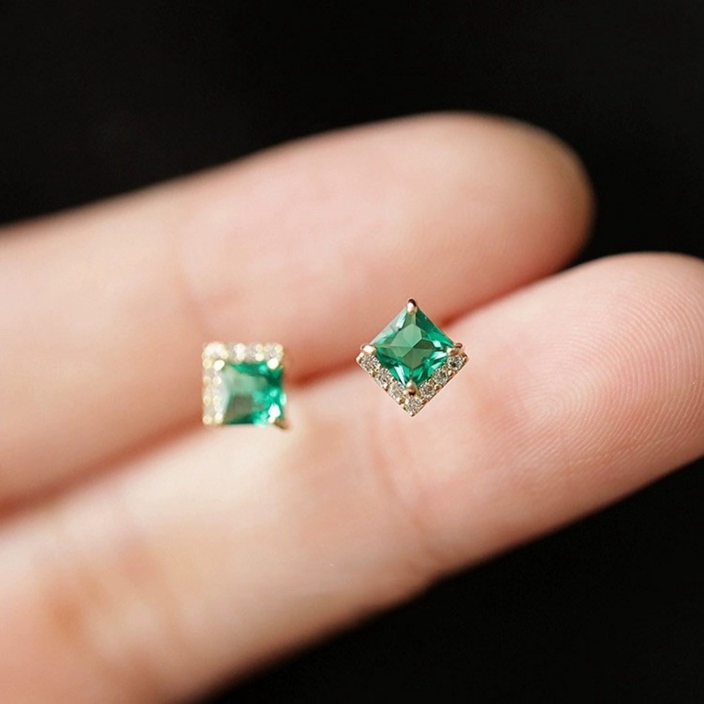 Sang Trọng Bông Tai Bằng Thép Titan Đính Kim Cương Pha Lê Thời Trang Cho Nữ