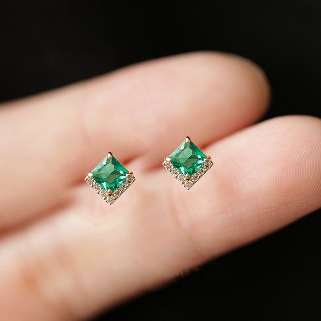 Sang Trọng Bông Tai Bằng Thép Titan Đính Kim Cương Pha Lê Thời Trang Cho Nữ