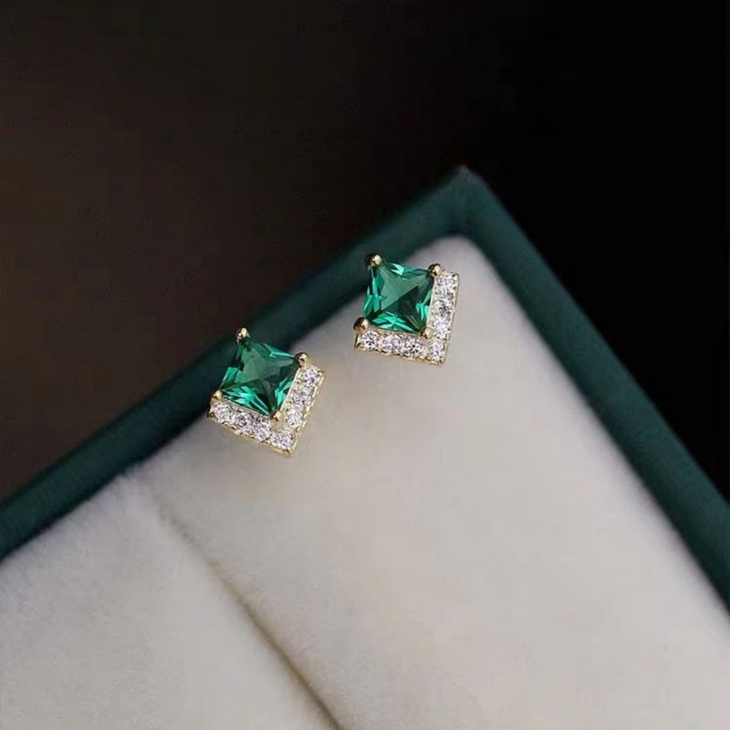 Sang Trọng Bông Tai Bằng Thép Titan Đính Kim Cương Pha Lê Thời Trang Cho Nữ