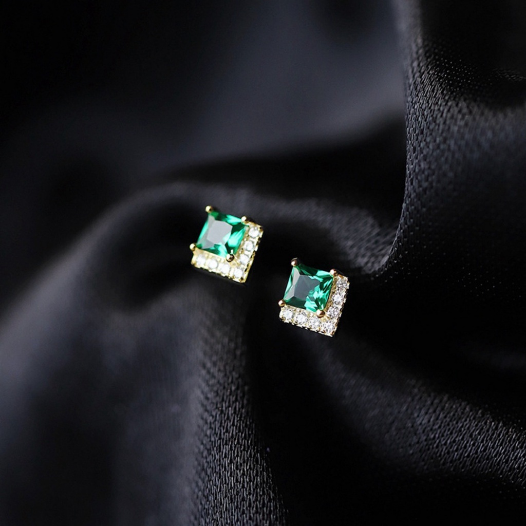 Sang Trọng Bông Tai Bằng Thép Titan Đính Kim Cương Pha Lê Thời Trang Cho Nữ