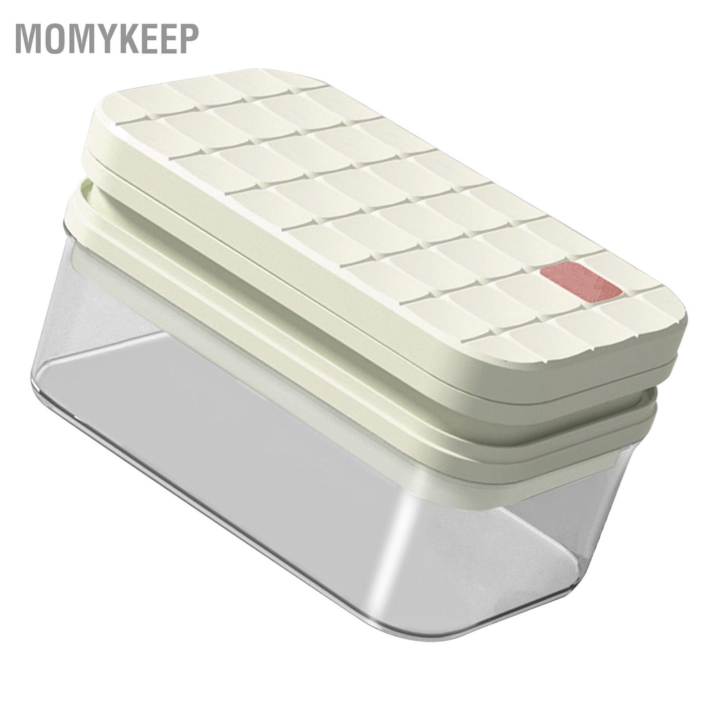 MOMYKEEP Khay làm đá viên 56 Lưới 2 lớp Khuôn vuông công suất lớn có nắp và thùng để sử dụng tại nhà