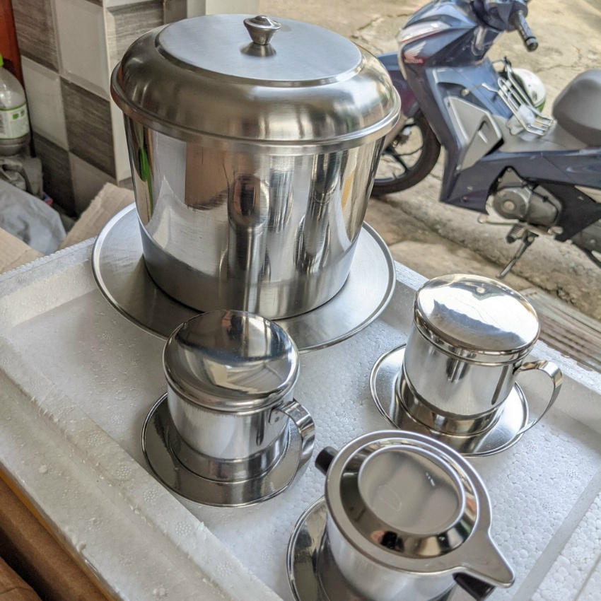 Phin cà phê inox lớn pha 500g cà phê có khắc logo thương hiệu,khách khắc logo vui lòng liên hệ shop trước khi đặt hàng
