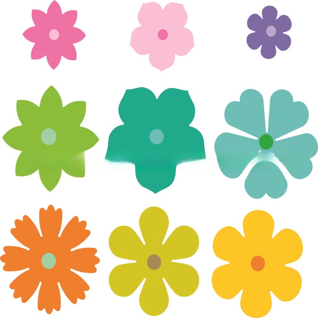 Set 9 Khuôn Cắt Giấy Làm Đồ Thủ Công Hình Cành Hoa Xinh Xắn