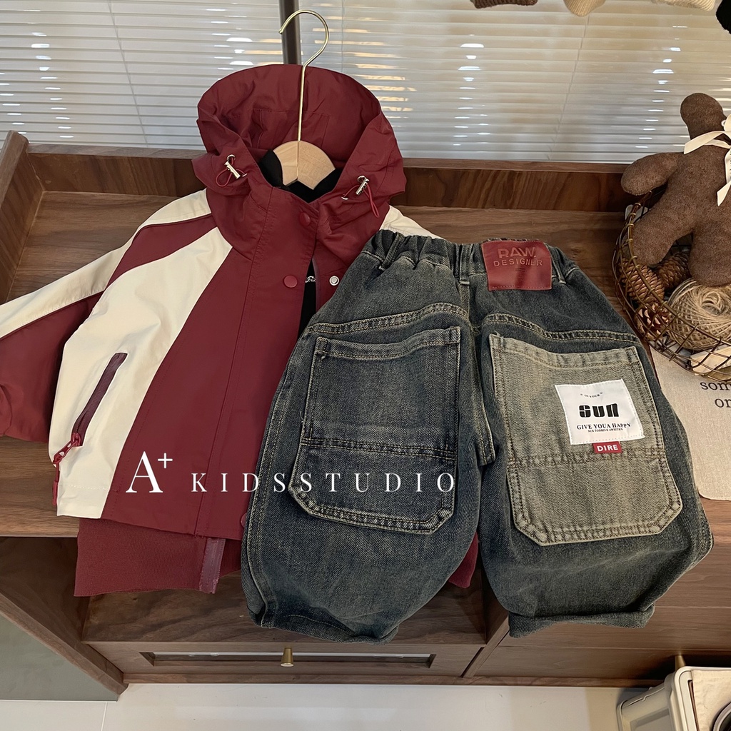 Quần jeans Dài Phong Cách Hàn Quốc Thời Trang Cho Bé Trai