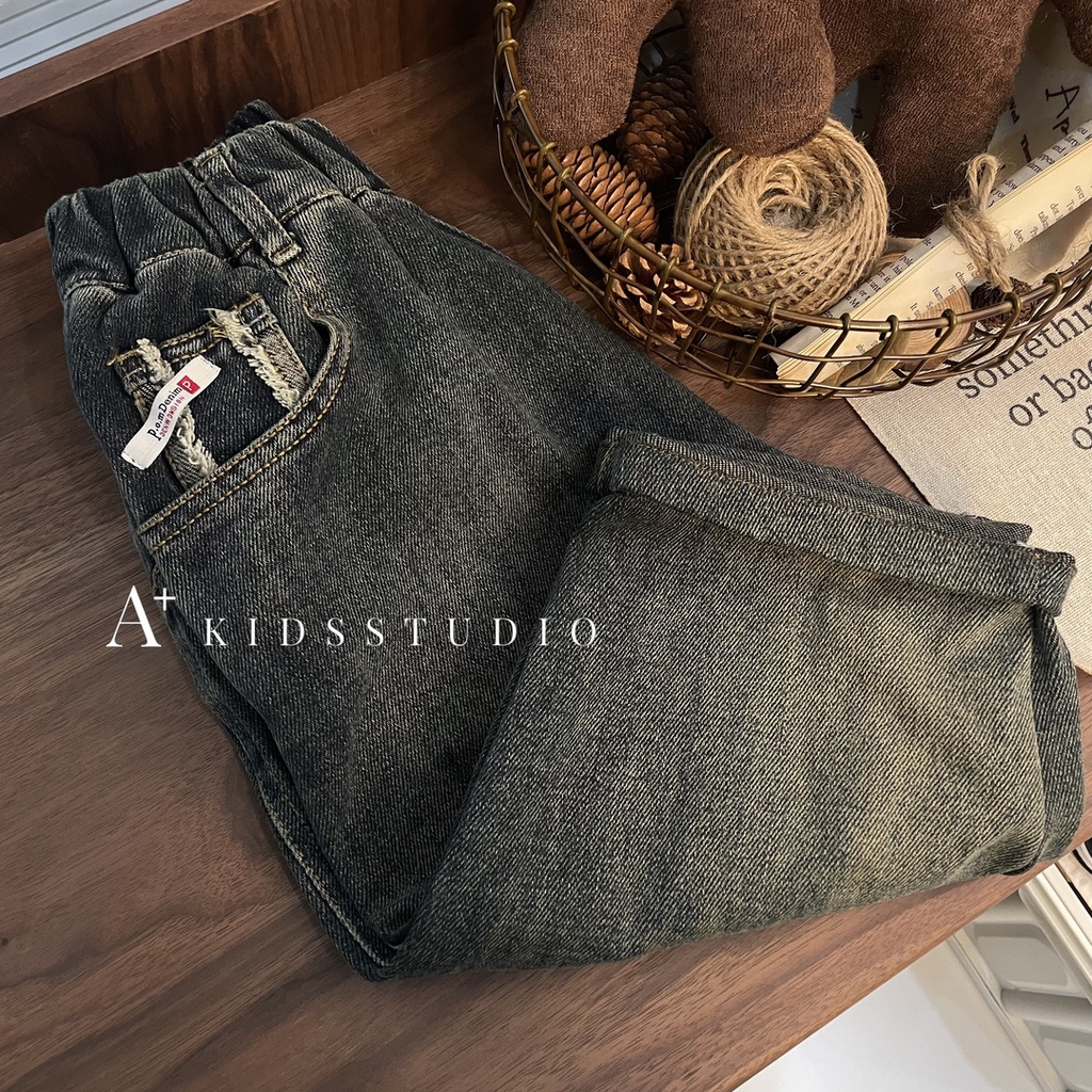 Quần jeans Dài Phong Cách Hàn Quốc Thời Trang Cho Bé Trai