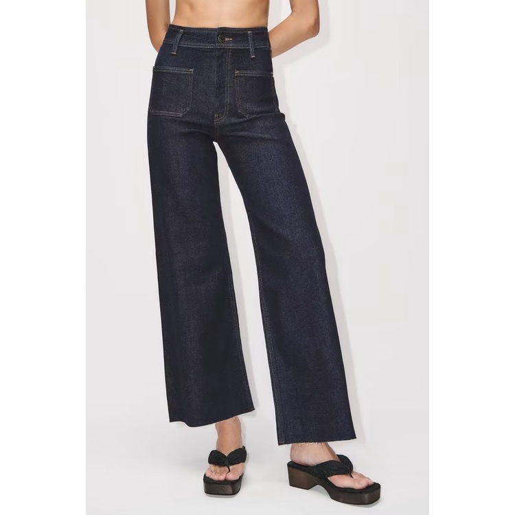 Zara Quần Jean Dài Lưng Cao Ống Suông Thời Trang Mùa Thu Cá Tính 9632250