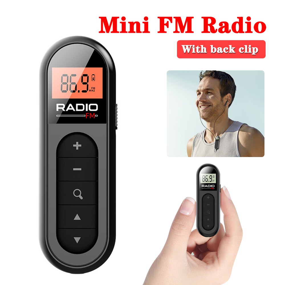 VIRWIR Fm radio 300mah Có Thể Sạc Lại Kèm Dây Đai Tiện Dụng