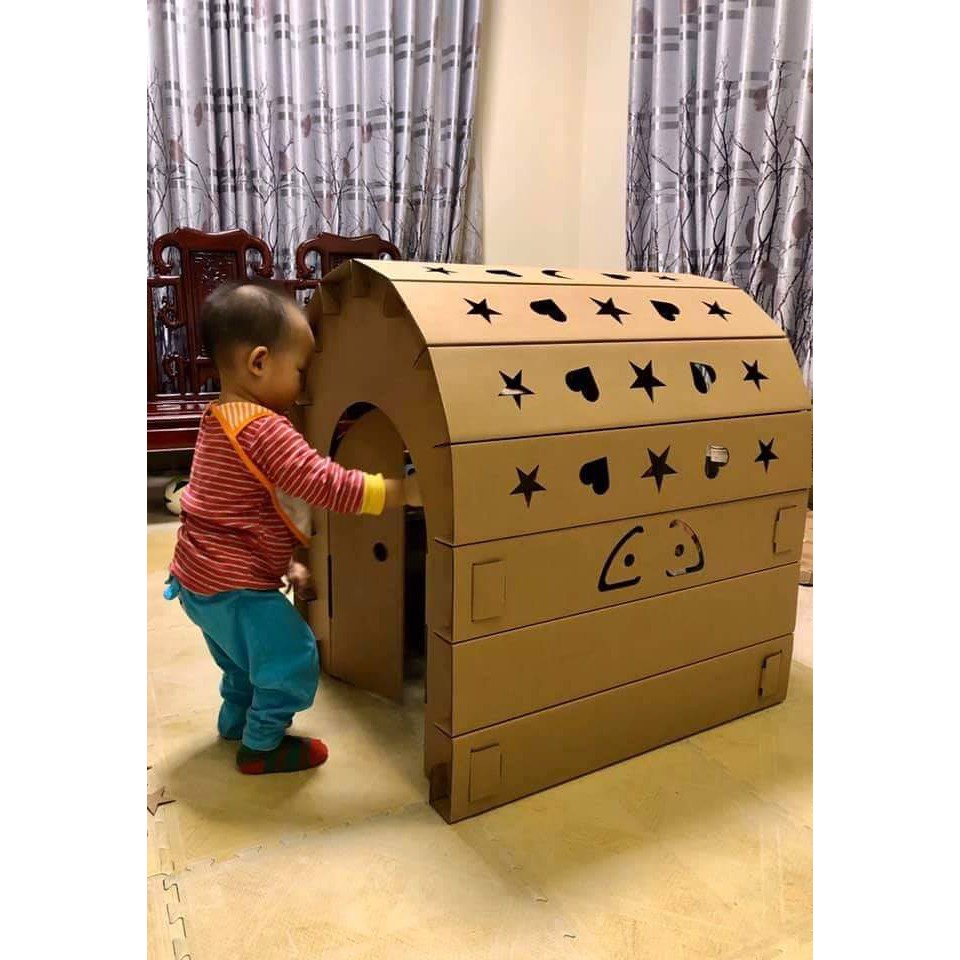 Đồ Chơi Mô Hình Cho Trẻ Em - Nhà Lắp Ghép Thông Minh Cho Bé Bằng Bìa Carton Cứng