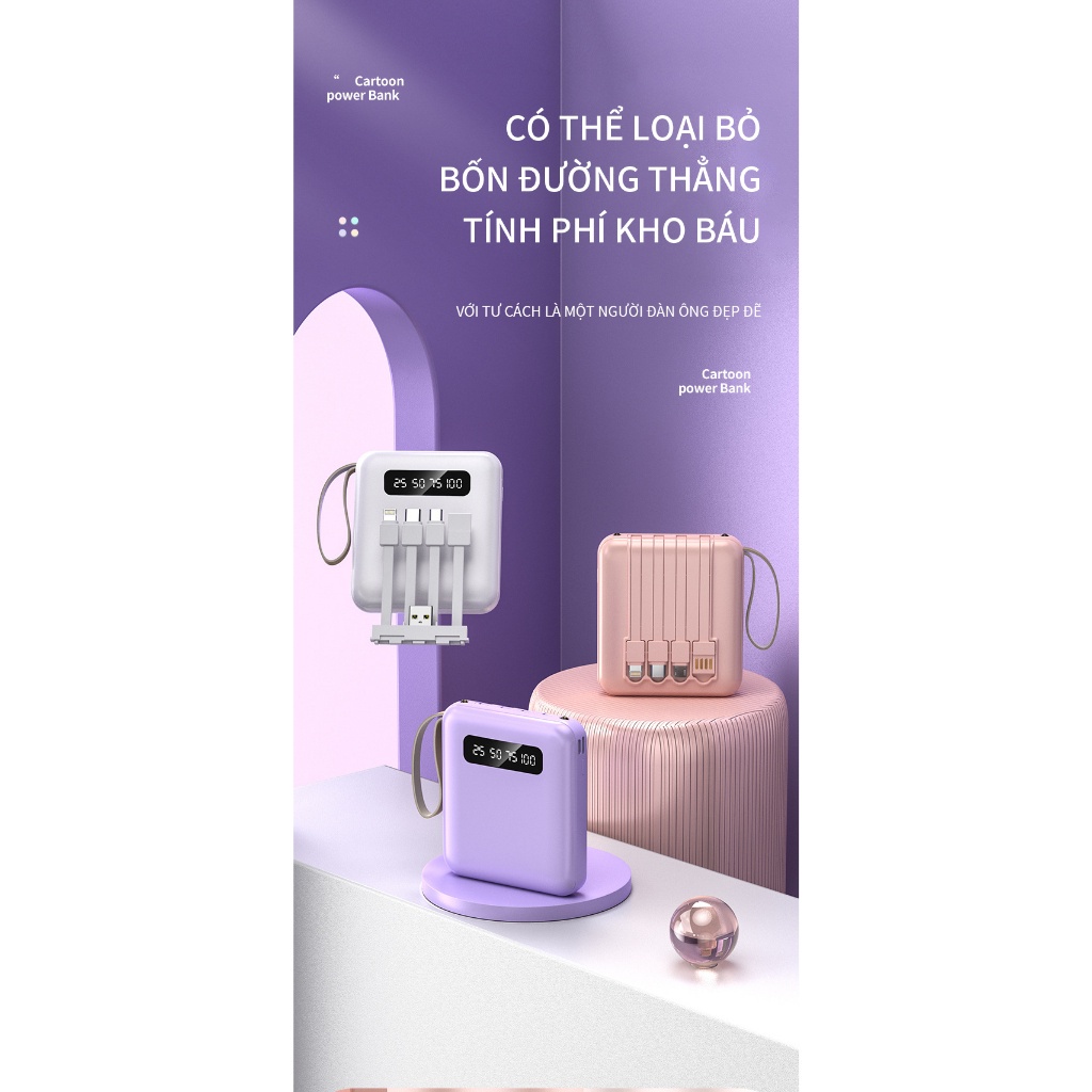 PIN SẠC DỰ PHÒNG 20000MAH 4 CỔNG MÀN HÌNH LED MẪU MỚI