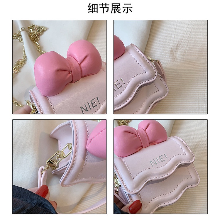 Túi Đeo Chéo mini Đính Nơ Phong Cách Hàn Quốc Thời Trang Mùa Thu Mới Cho Mẹ Và Bé