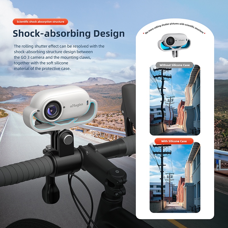 Amagisn Ốp Silicon Bảo Vệ camera Thể Thao insta360 go3 360 go 3