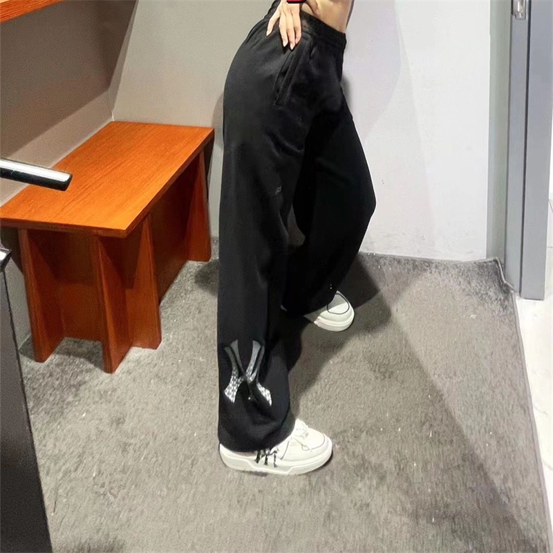 Mlb Quần Dài Thể Thao Dệt Kim ny 100% 320g Dáng Suông Ống Rộng Cá Tính Cho Nam Và Nữ